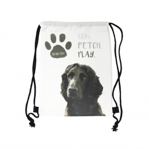dog toy bag with drawstring personalised with dog photo