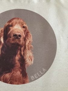 personalised tote bag close up of dog portrait