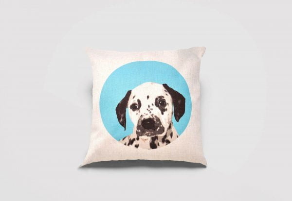 personalised dog cushion with modern portrait