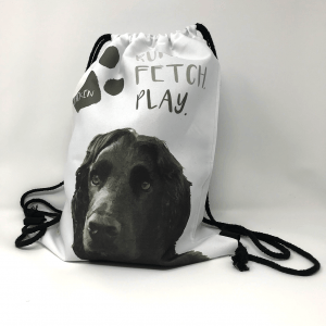 personalised dog toy bag with dog photo