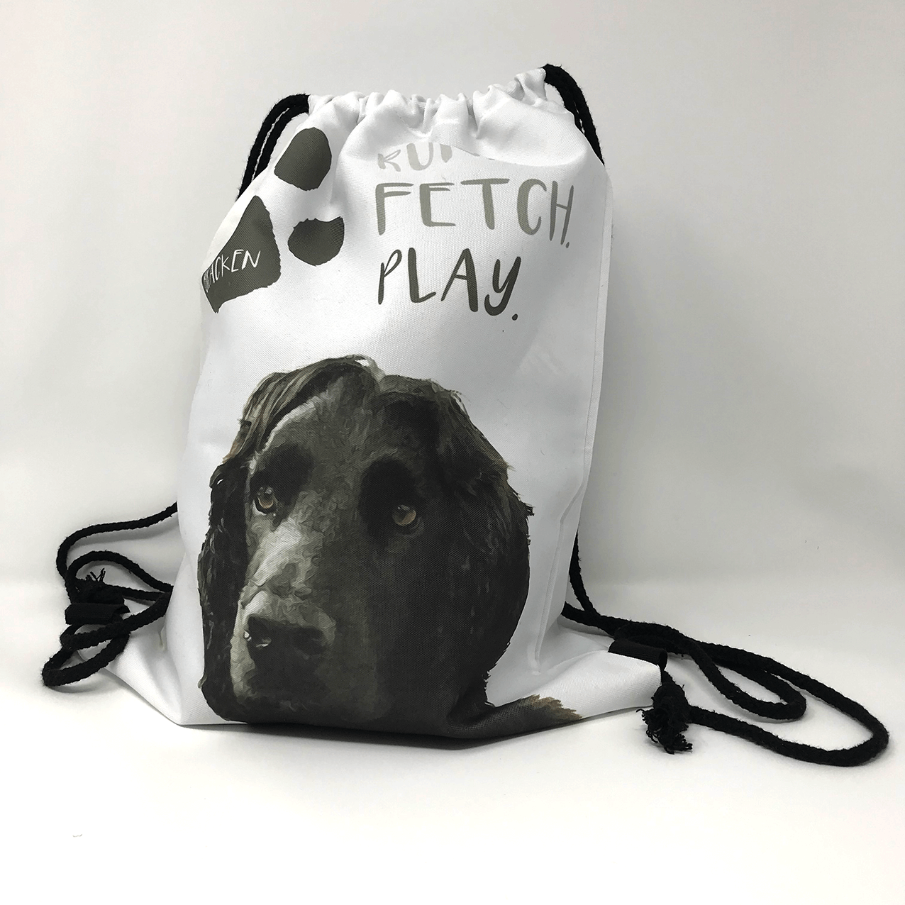 Drawstring Toy Bag 'Let's Play' The Woof Studio