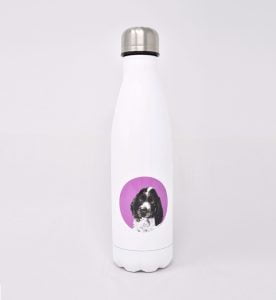 personalised drinks bottle with dog icon