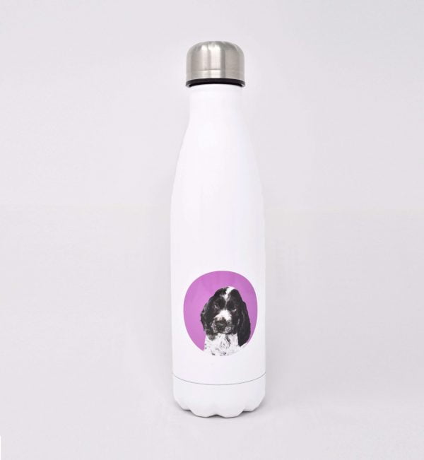 personalised drinks bottle with dog icon
