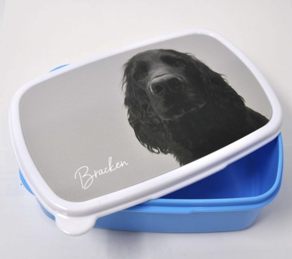 personalised lunchbox with dog portrait