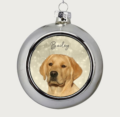 Personalised Christmas Bauble Silver