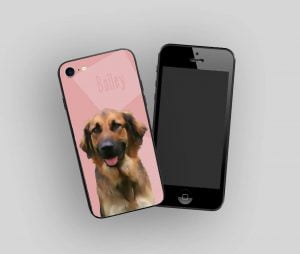 personalised phone case with dog portrait
