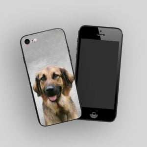 personalised phone case with painted dog portrait