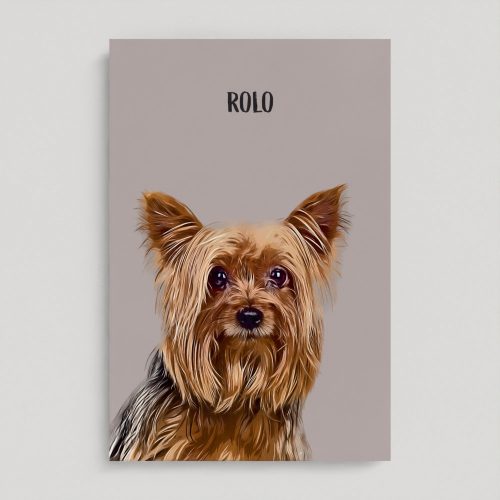 Custom Pet Portrait in a modern style printed on Dibond aluminium