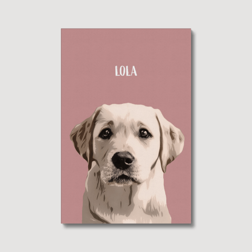 dog portrait of a labrador in a modern style on canvas