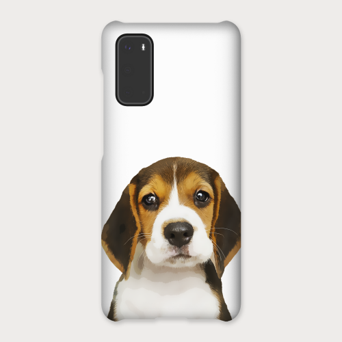 pet portrait case for Samsung Galaxy S20 with beagle puppy example
