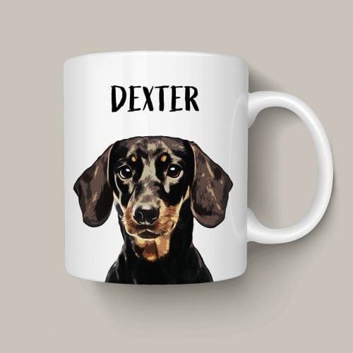 custom dog portrait mug dachshund