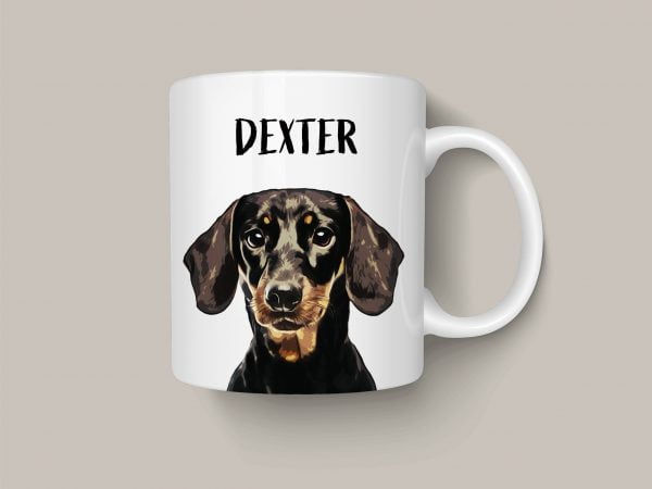 custom dog portrait mug dachshund
